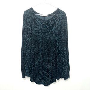 Peruvian Connection Spacedye Blouse - Green/Black M/L